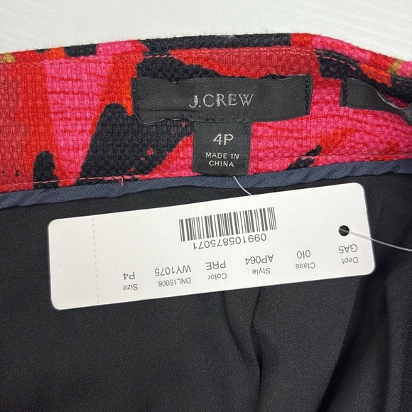 NWT J. Crew Tropical Floral Textured Knit Pencil Skirt Boho Pink 4P - Picture 7 of 9